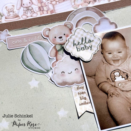 Boho Baby Scrapbook Layout - Julie Schinkel