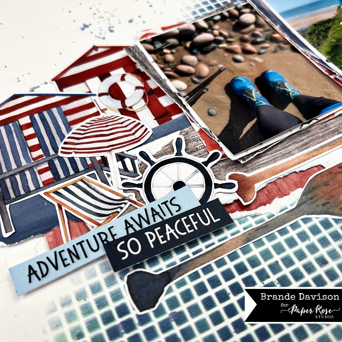 Beach Huts Scrapbook Layout - Brande Davison