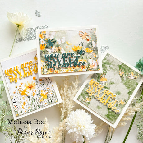 Three Cards With One Set of Dies & Paper - Melissa Bee