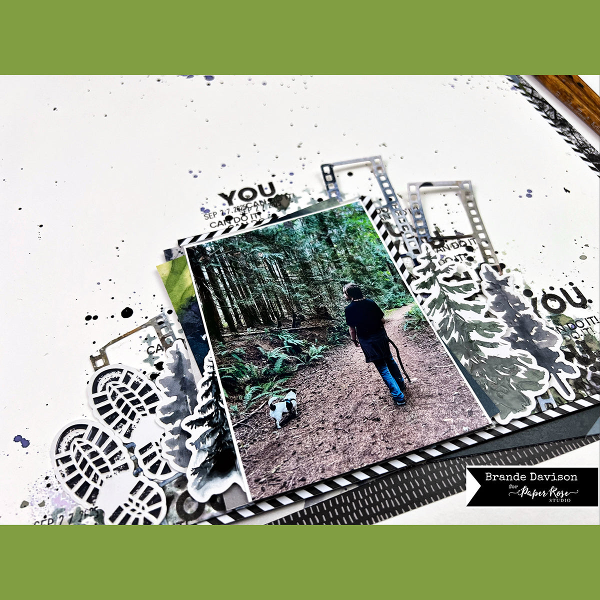 Stacked Sentiments/Mountain Trek Scrapbook Layout - Brande Davison