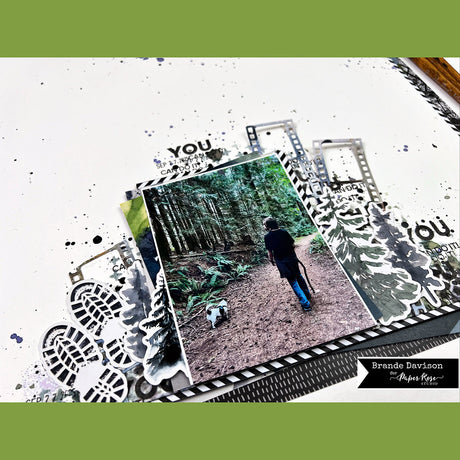 Stacked Sentiments/Mountain Trek Scrapbook Layout - Brande Davison