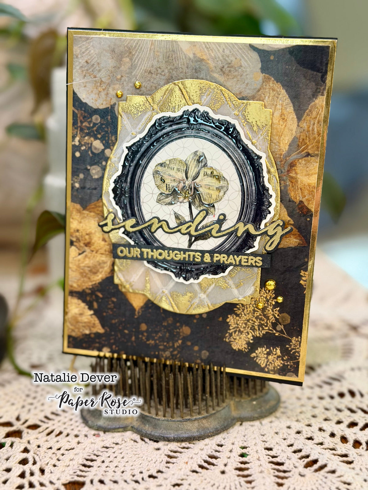 Ink & Ivory Sympathy Card - Natalie Dever