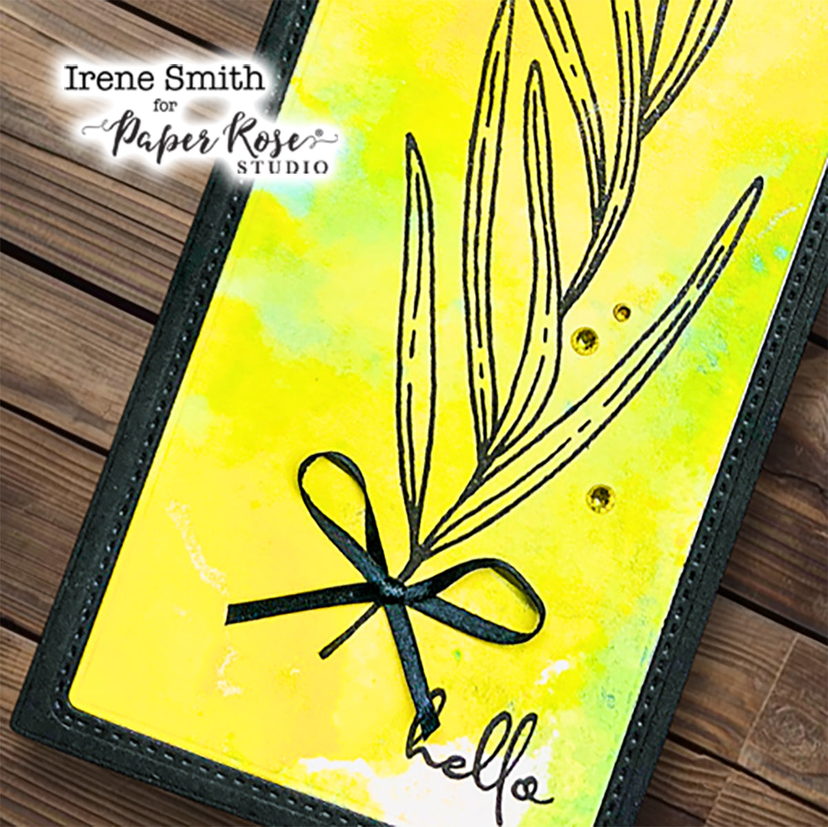 Eucalyptus Stamped Slimline Card - Irene Artemis