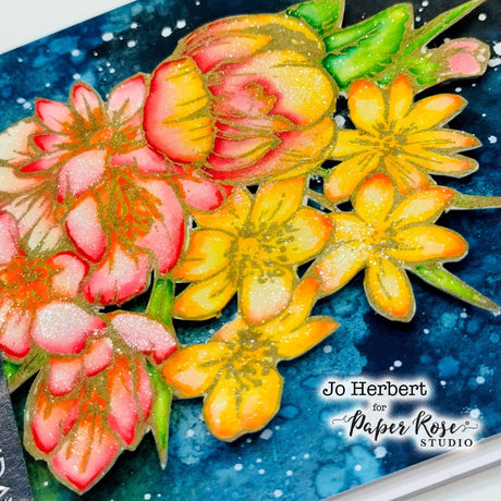 Spring Blooms Stamped Card - Jo Herbert