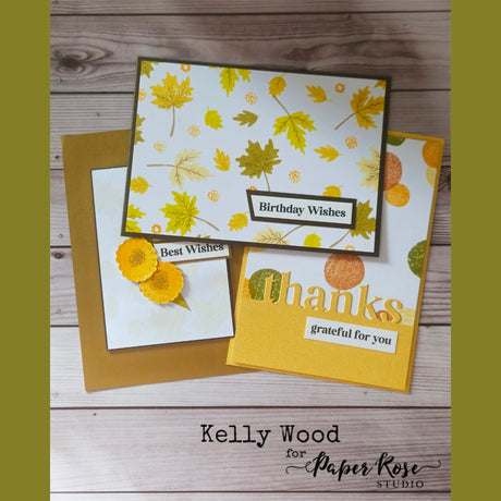 Leaf & Elements Stamped Cards - Kelly Wood