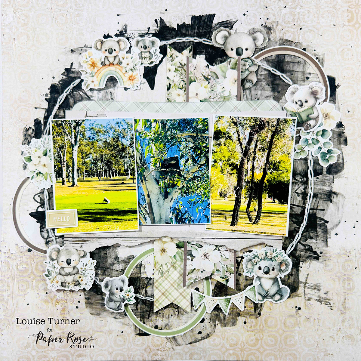Little Koala Adventures Scrapbook Layout - Louise Turner
