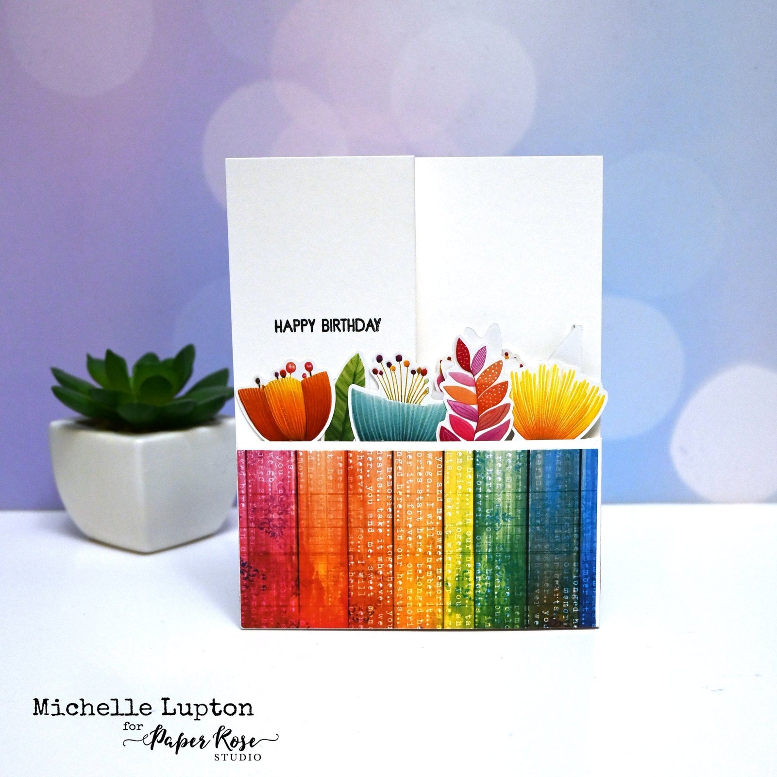 Rainbow Village Fun Fold Card - Michelle Lupton