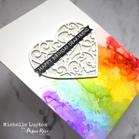 Flourish Heart Rainbow Birthday Card - Michelle Lupton