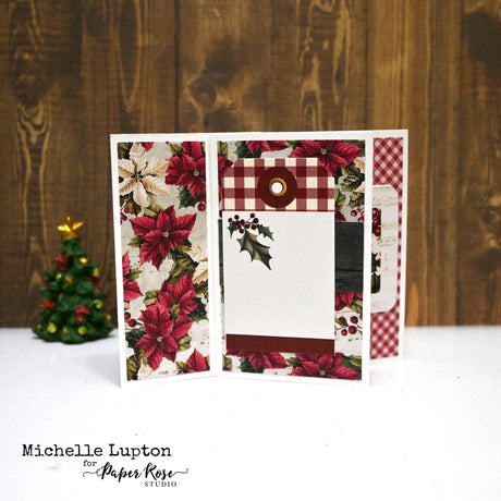 Christmas Holly Four-Fold Card - Michelle Lupton