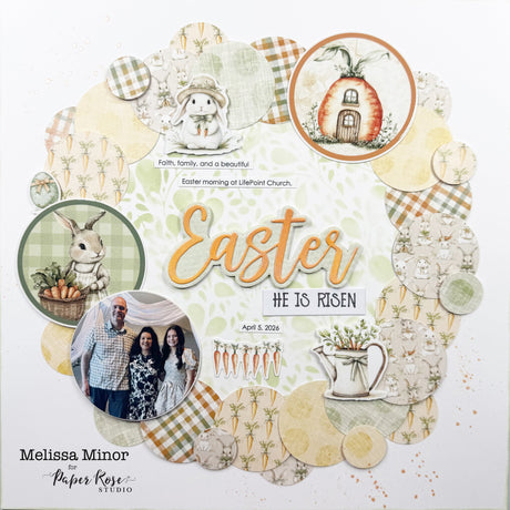 Carrot Patch Easter Scrapbook Layout - Melissa Minor