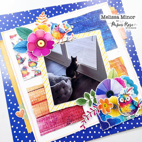 Rainbow Village Scrapbook Layout - Melissa Minor