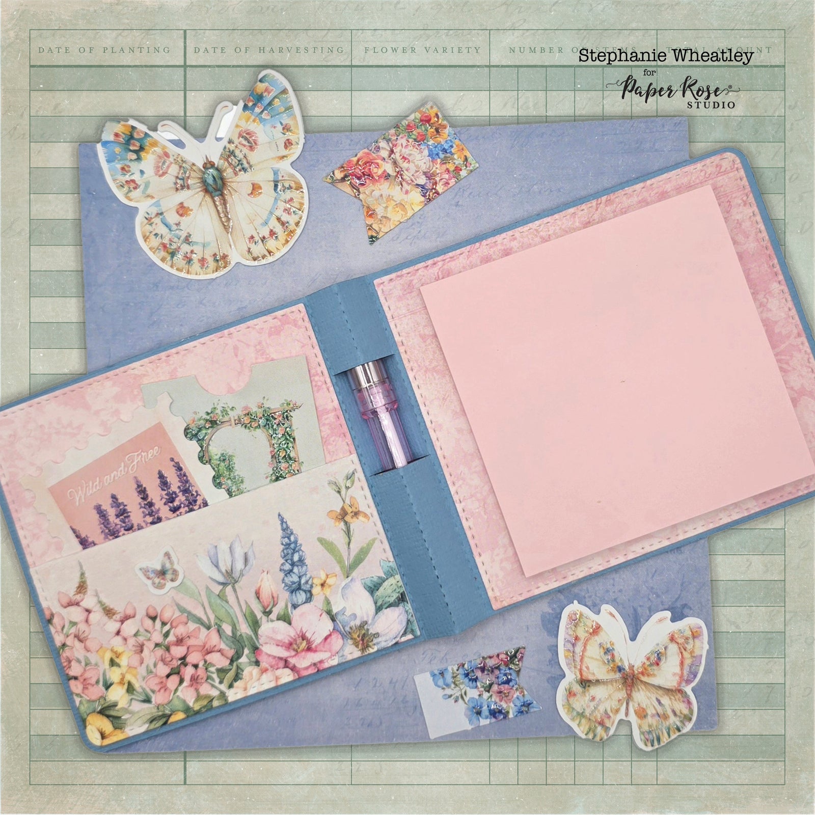 Flower Shoppe Adhesive Note Holder - Stephanie Wheatley