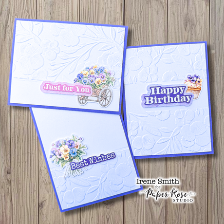 Petals & Pansies Embossed Cards - Irene Smith
