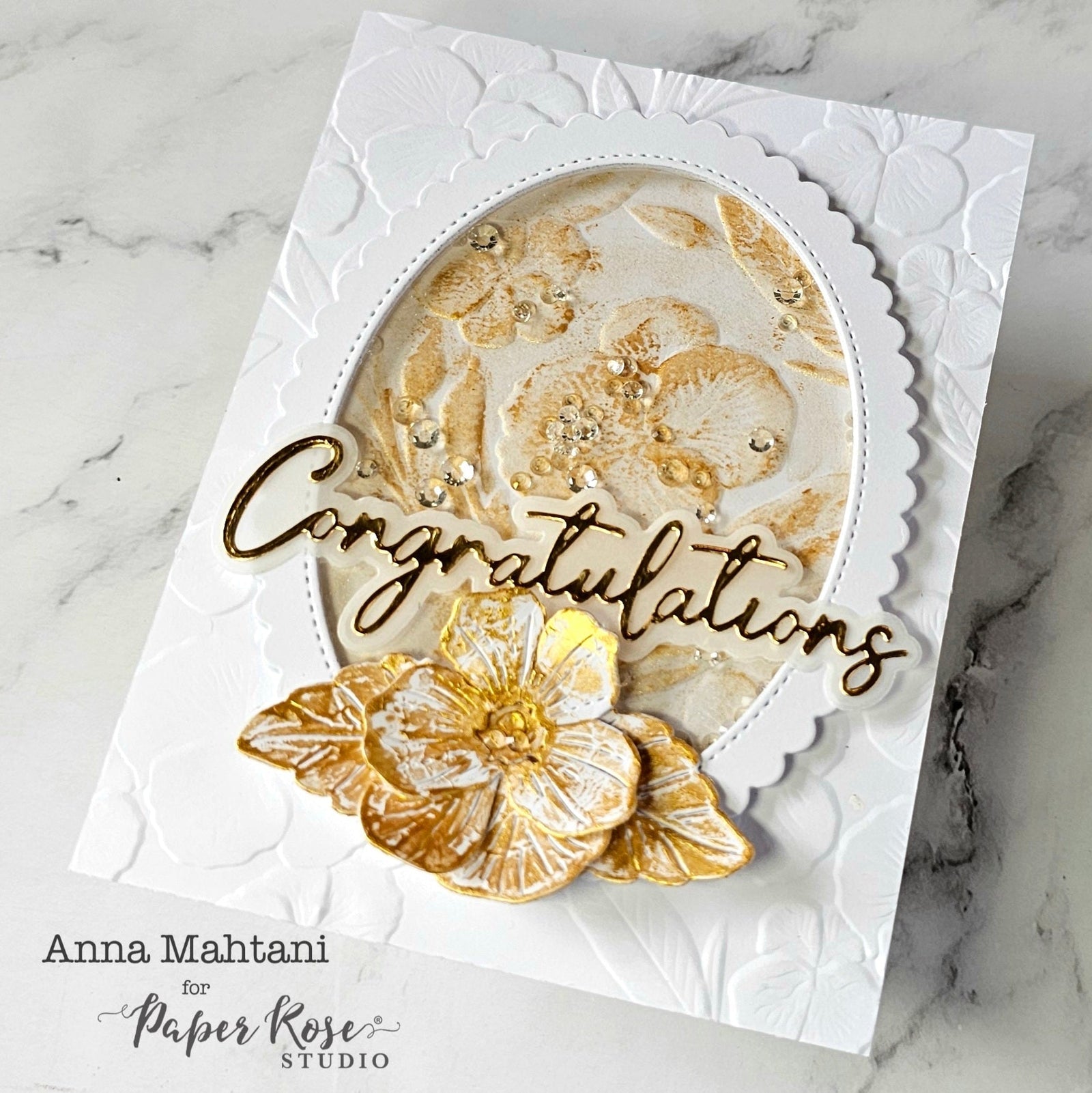 Pansy Shaker Wedding Card - Anna Mahtani