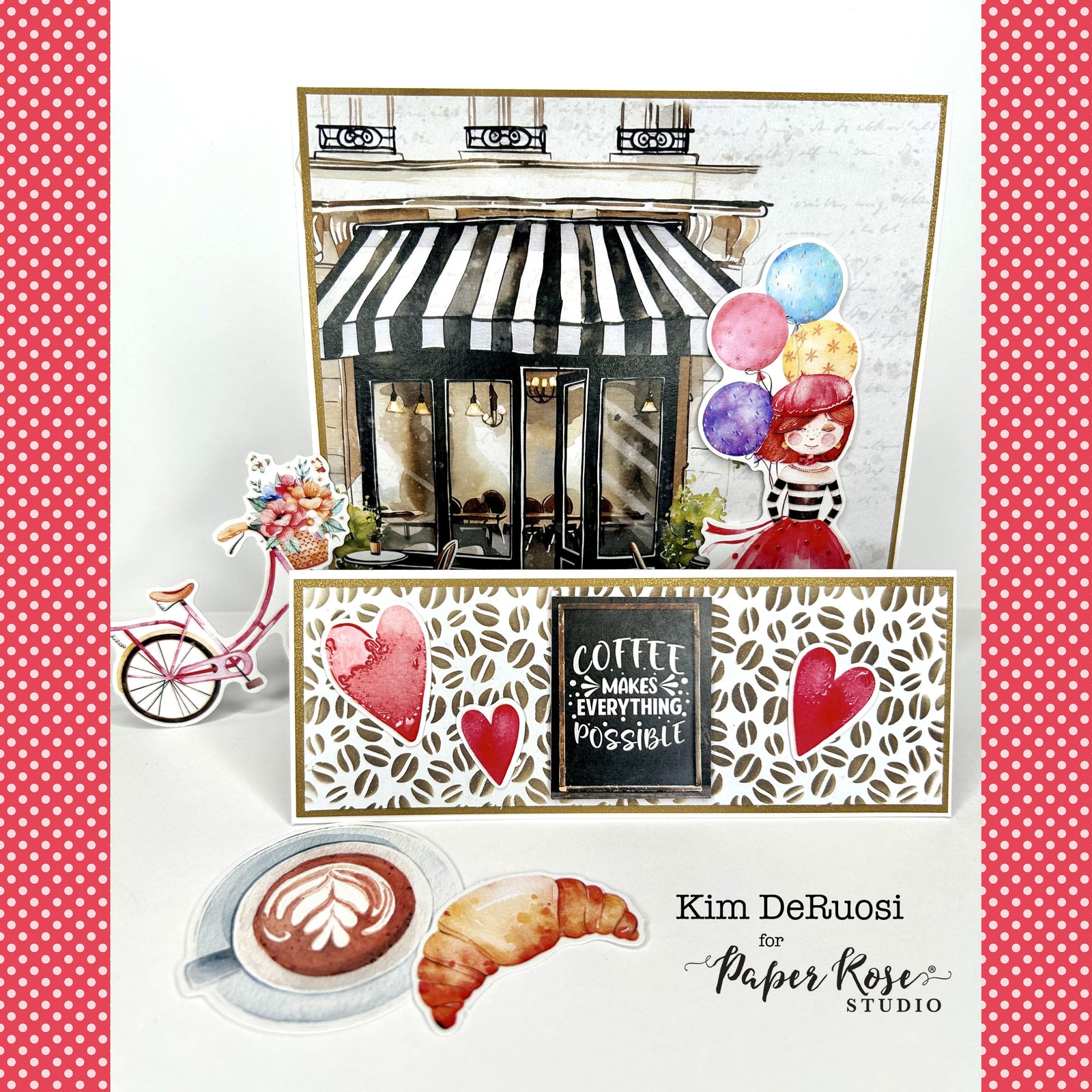 Coffee in Paris Fancy Fold Card - Kim DeRuosi