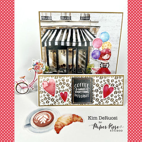 Coffee in Paris Fancy Fold Card - Kim DeRuosi