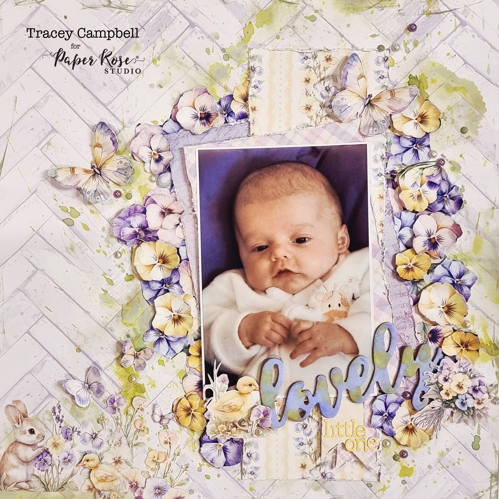 Petals & Pansies Scrapbook Layout - Tracey Campbell
