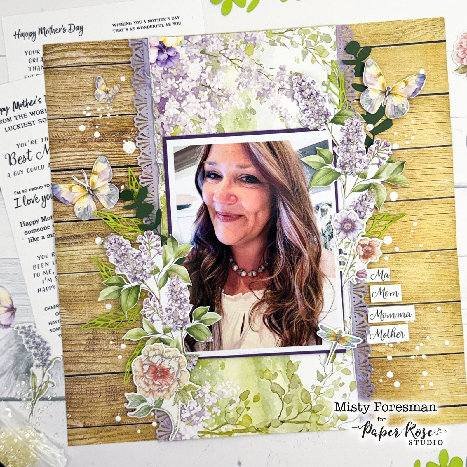 Petals & Pansies Mother's Day Scrapbook Layout - Misty Foresman