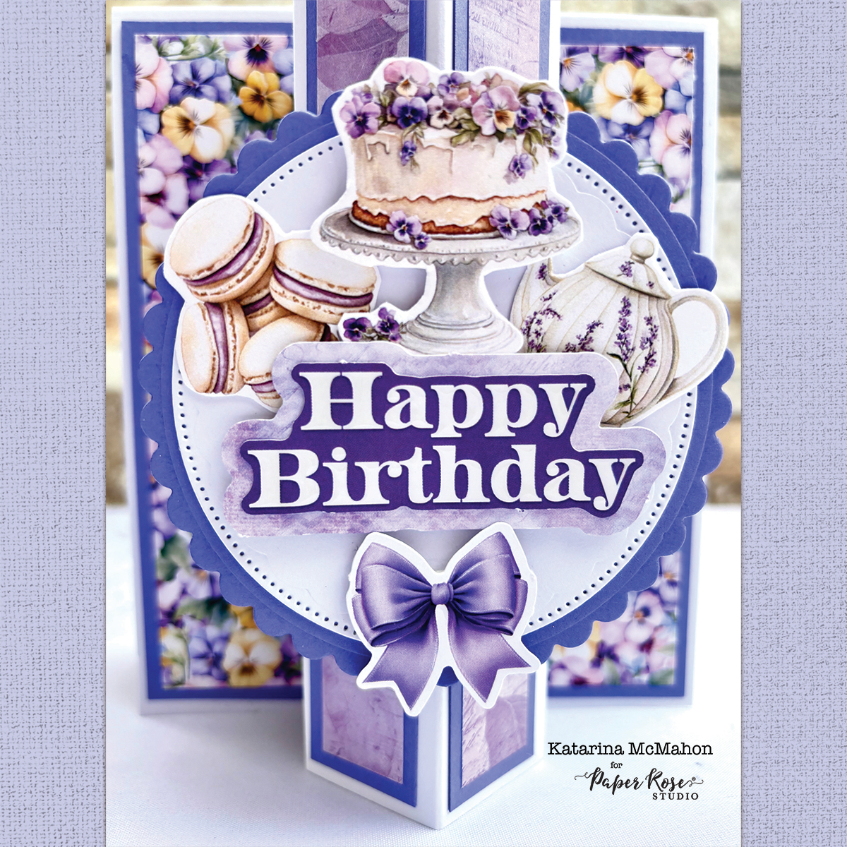 Petals & Pansies Pop-up Card - Katarina McMahon