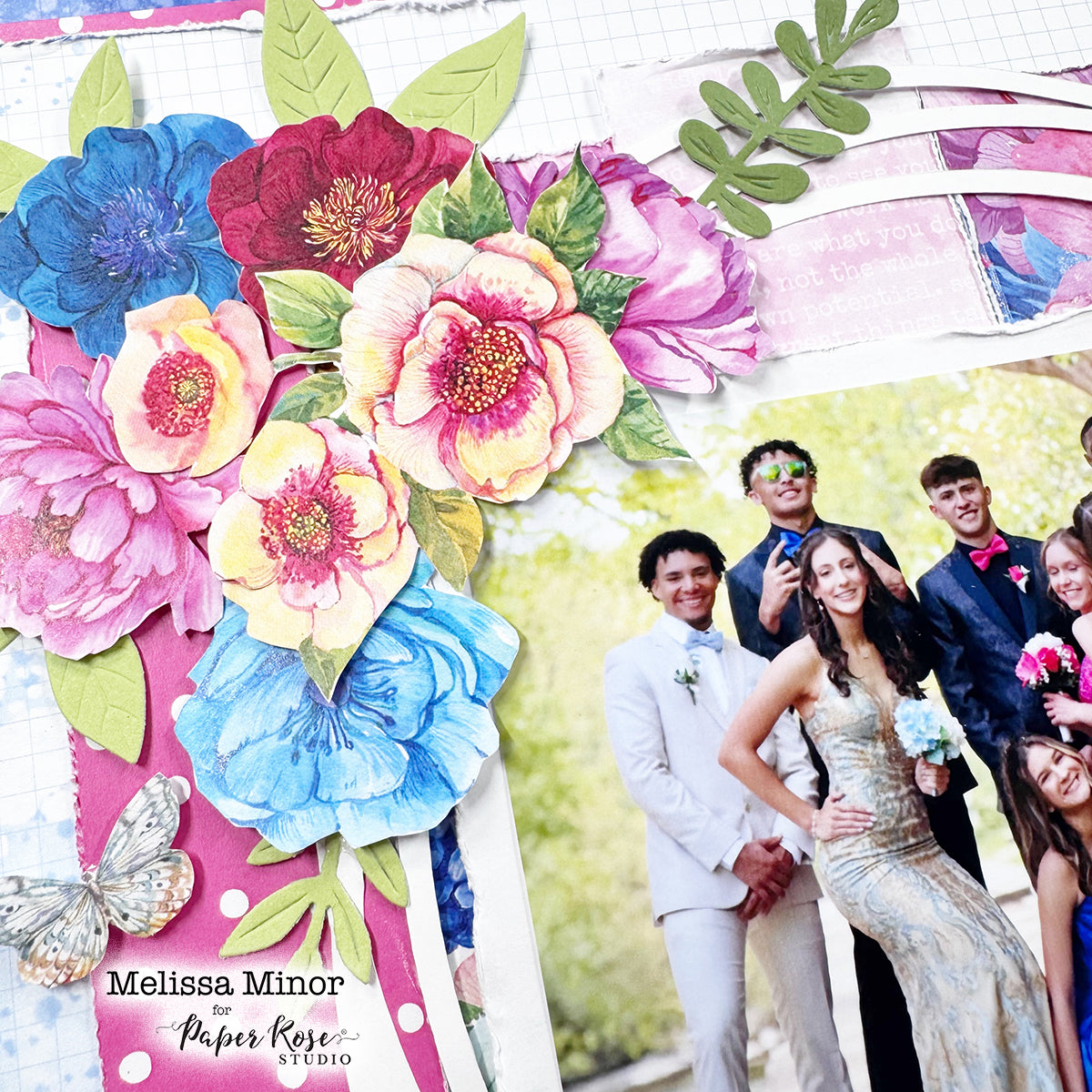 Peony Garden Scrapbook Layout - Melissa Minor