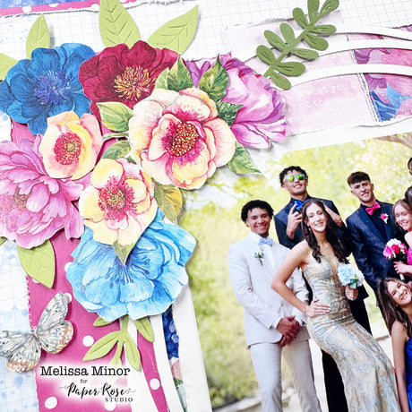 Peony Garden Scrapbook Layout - Melissa Minor