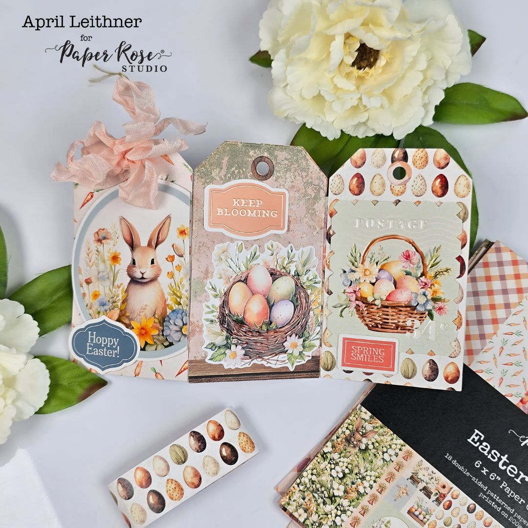 Easter Village Accordion Tag - April Leithner