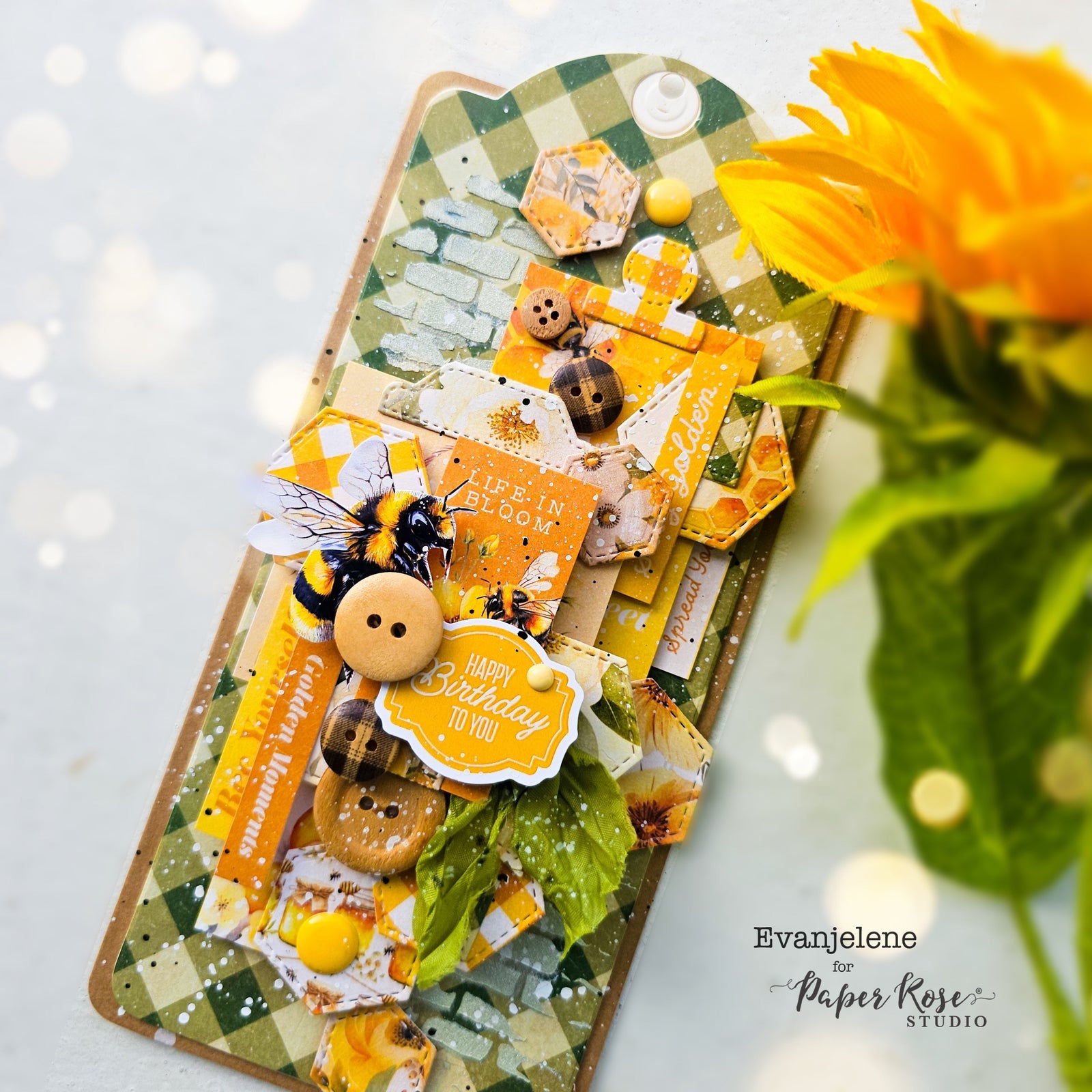 Bees & Butterflies Slimline Card - Evanjelene