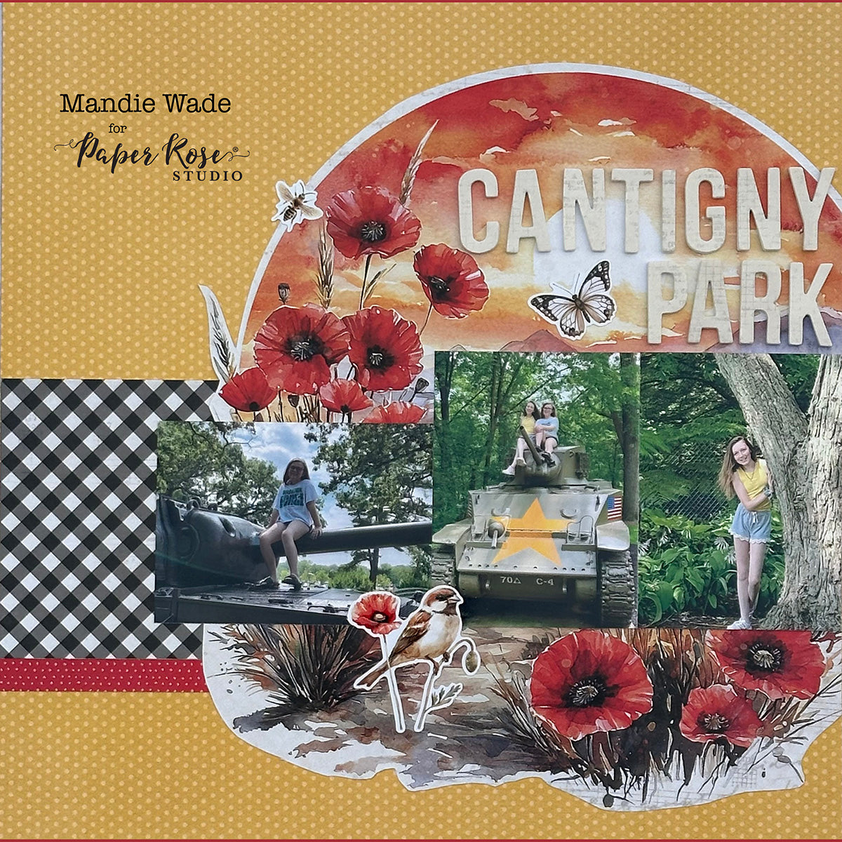 Poppy Garden Scrapbook Layout - Mandie Wade