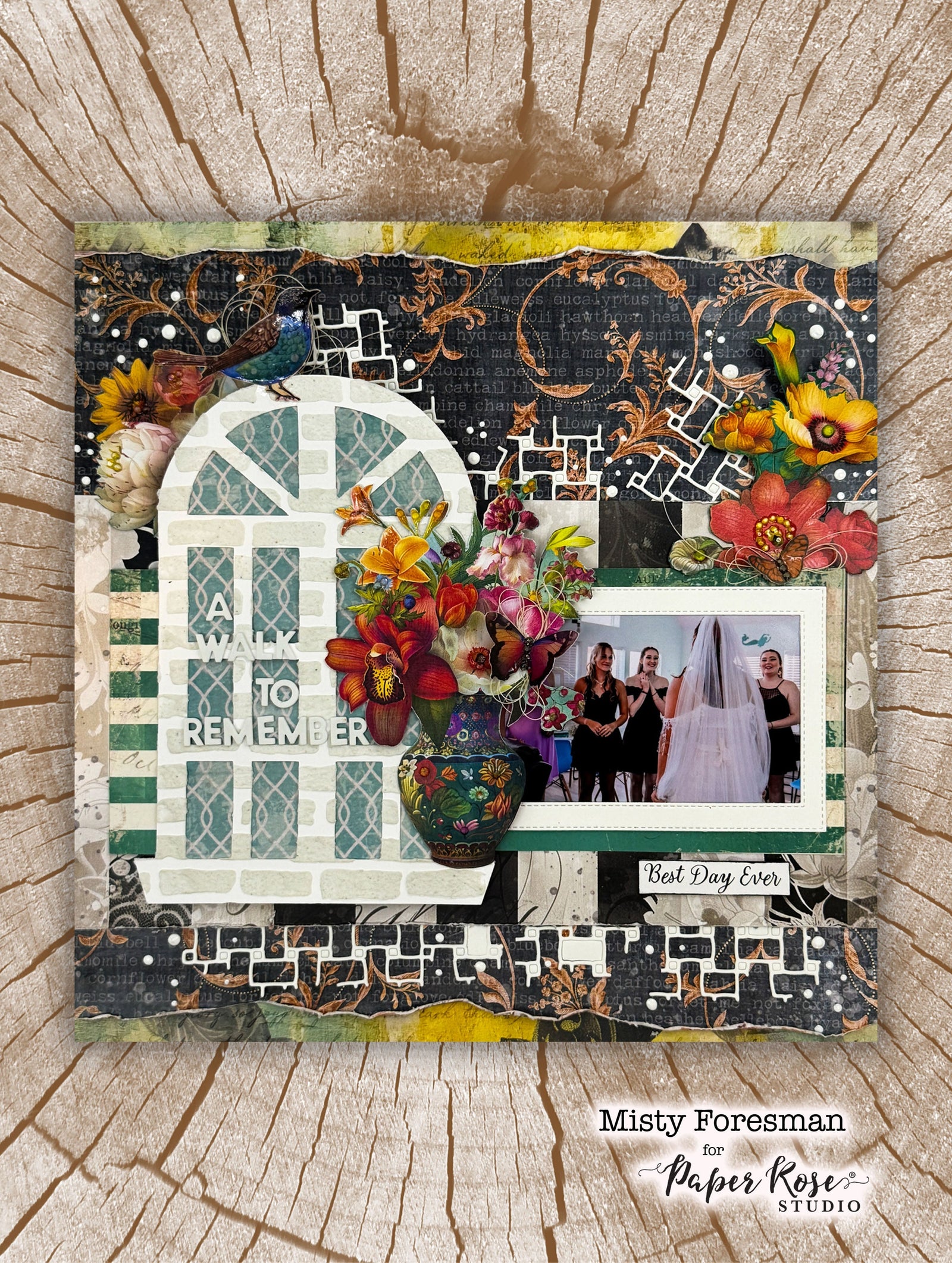 Portraits in Bloom Wedding Scrapbook Layout - Misty Foresman