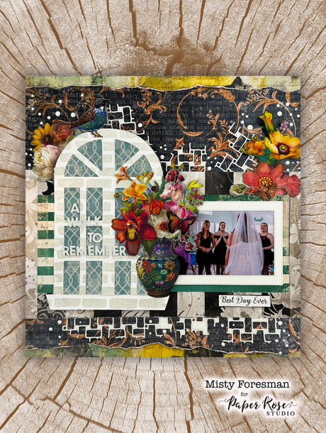 Portraits in Bloom Wedding Scrapbook Layout - Misty Foresman