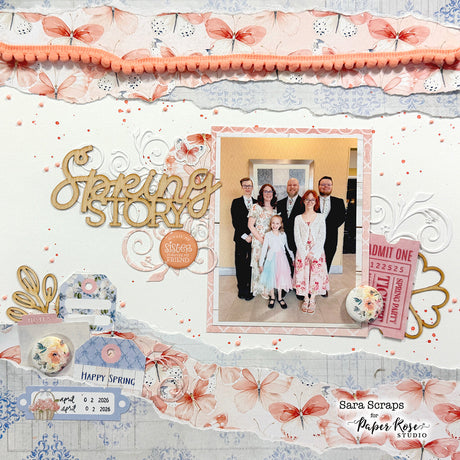 Primrose Garden Scrapbook Layout - Sara Scraps
