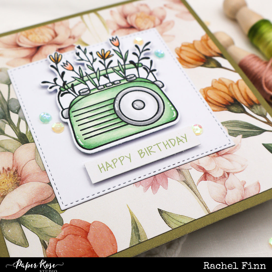 Vintage Floral TV & Radio Card - Rachel Finn