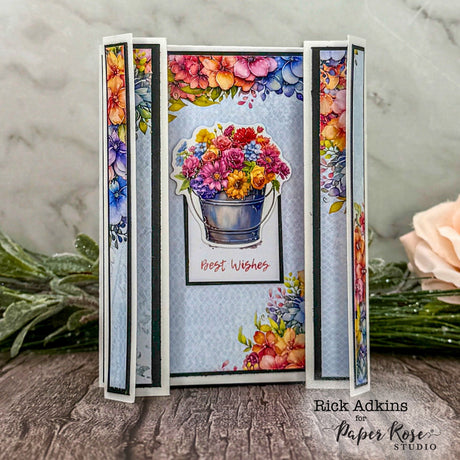 Rainbow Garden Fun Fold Card - Rick Adkins