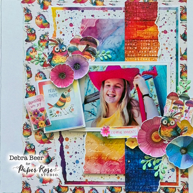Rainbow Village Scrapbook Layout - Debra Beer