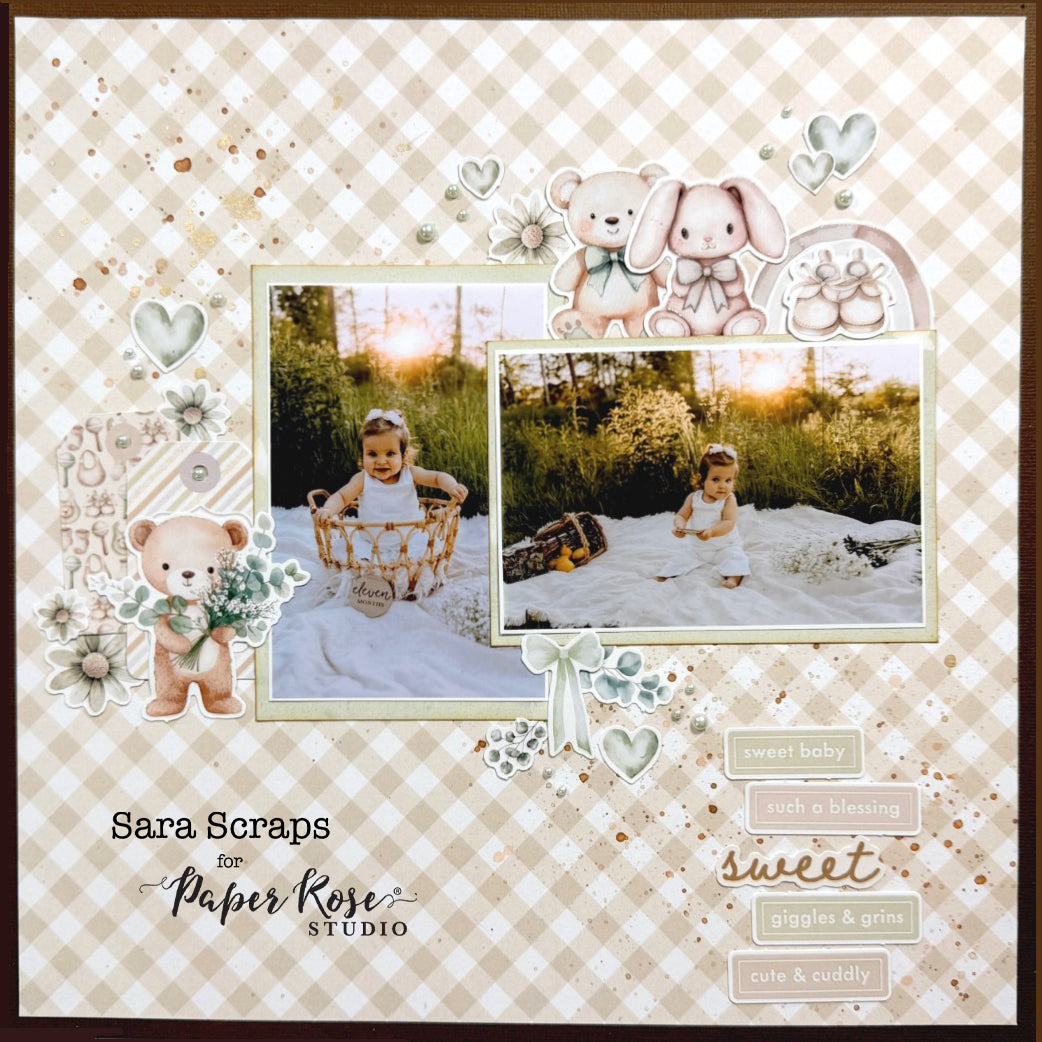 Boho Baby Scrapbook Layout - Sara Scraps