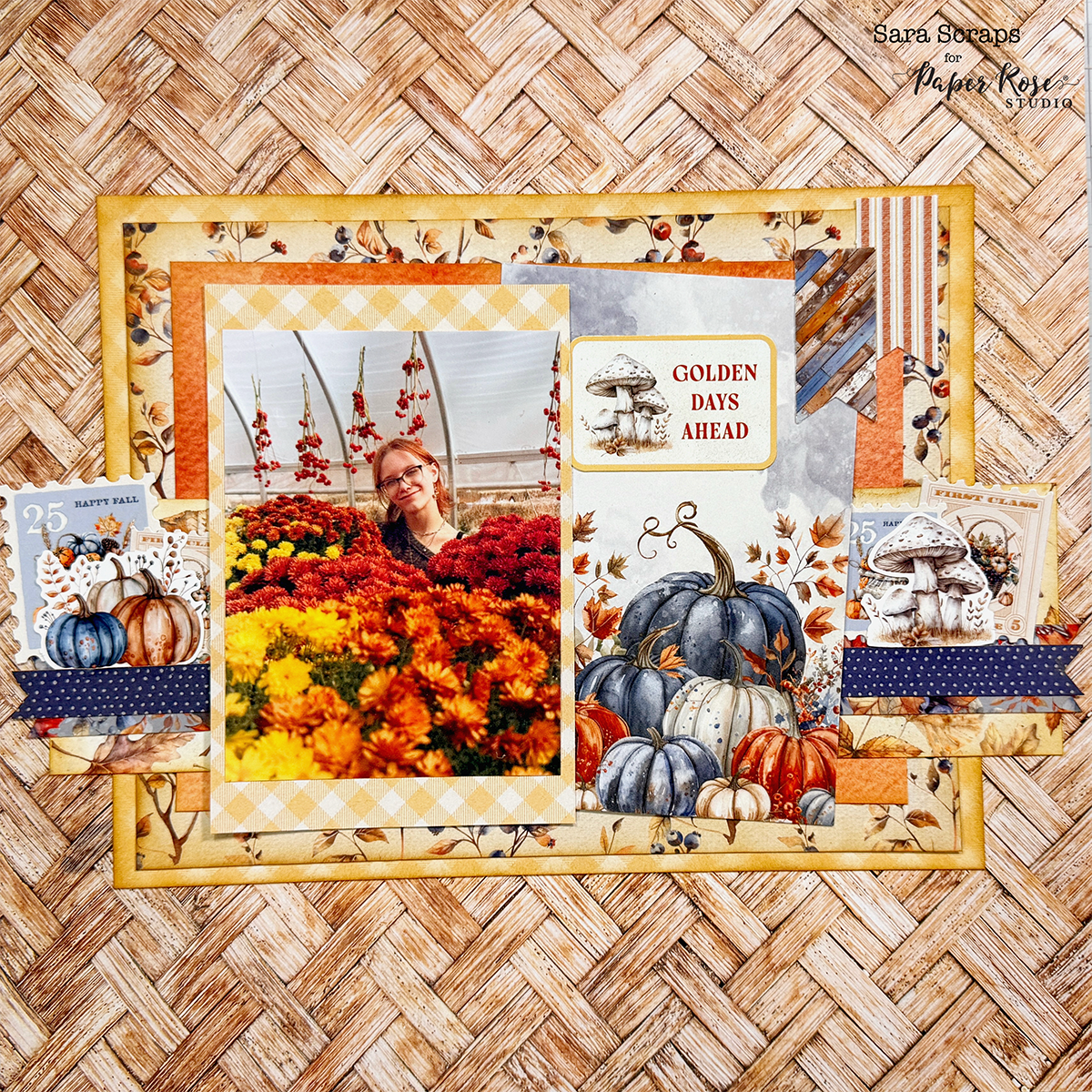 Golden Days Scrapbook Layout - Sara Scraps