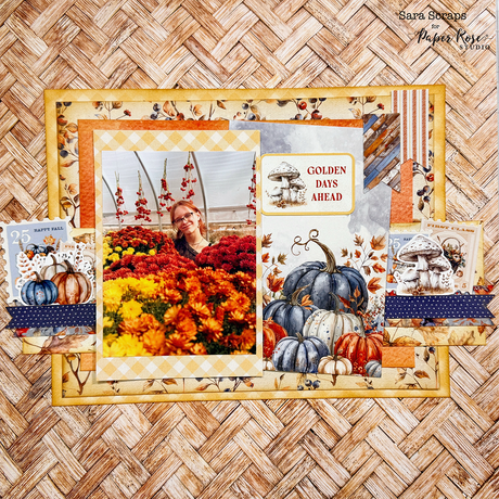 Golden Days Scrapbook Layout - Sara Scraps