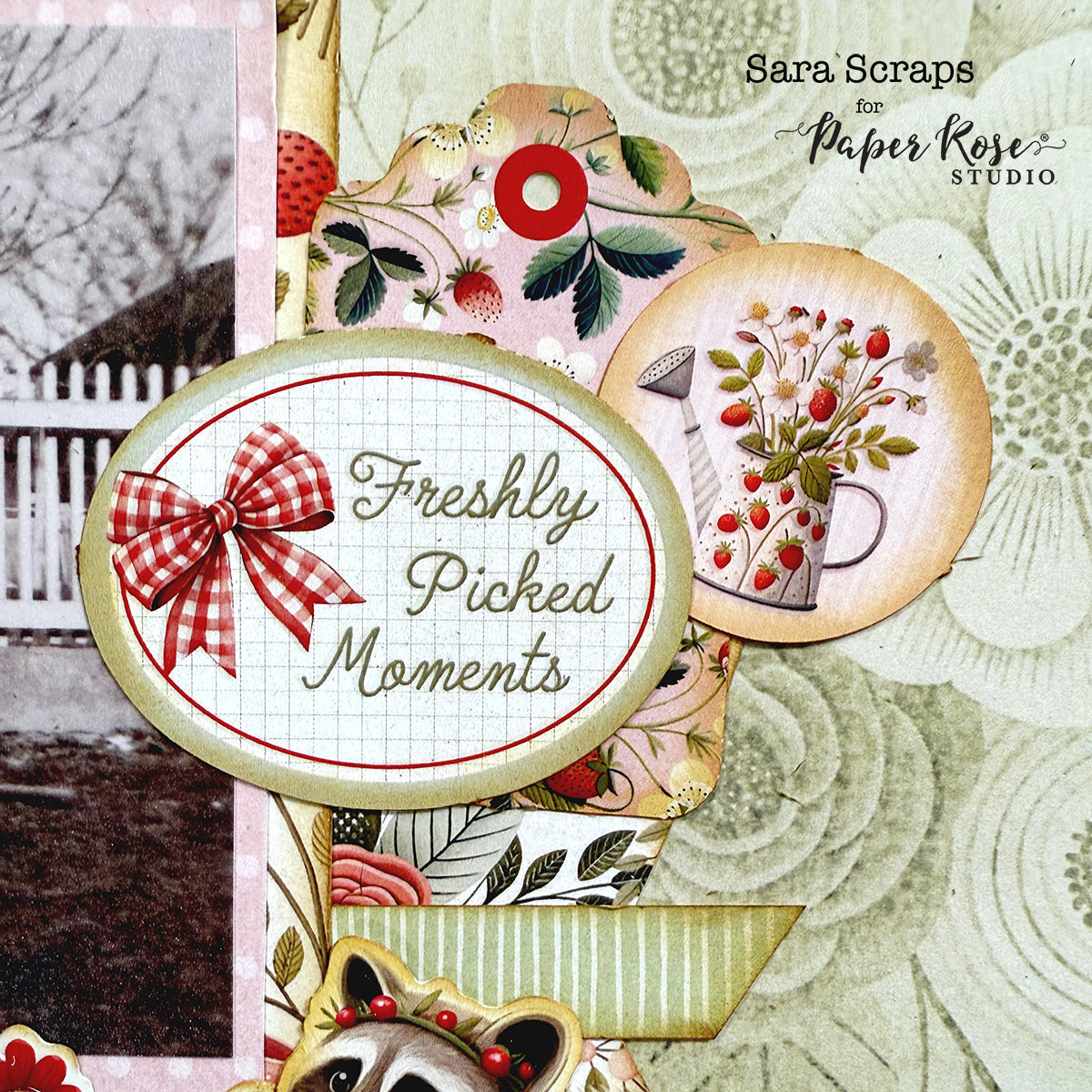 Strawberry Friends Scrapbook Layout - Sara Scraps!