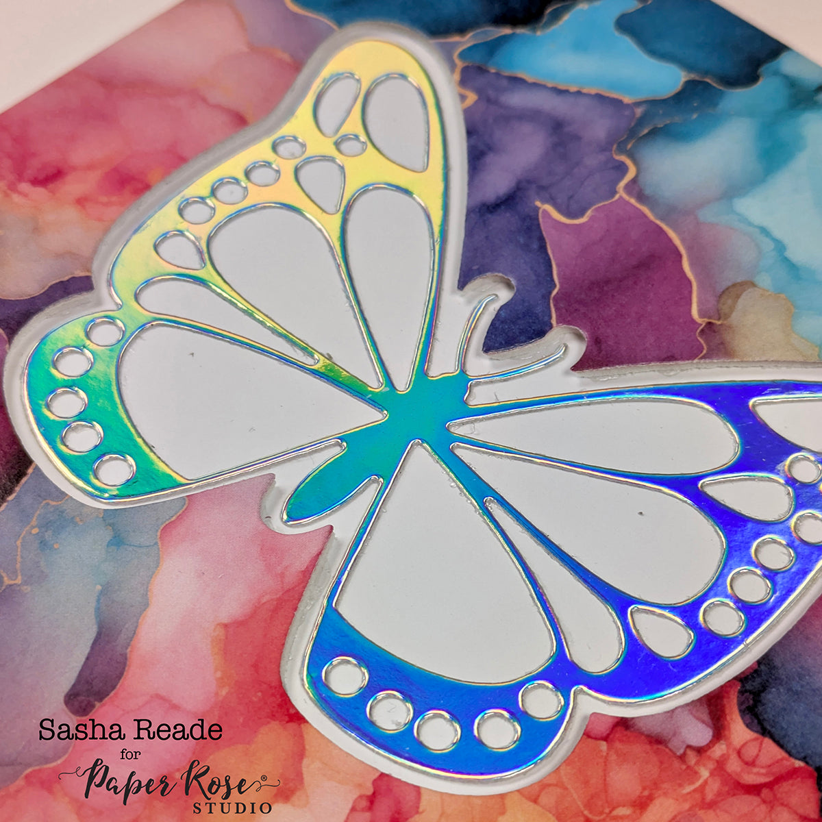 Inky Colour Shadow Die Cards - Sasha Reade