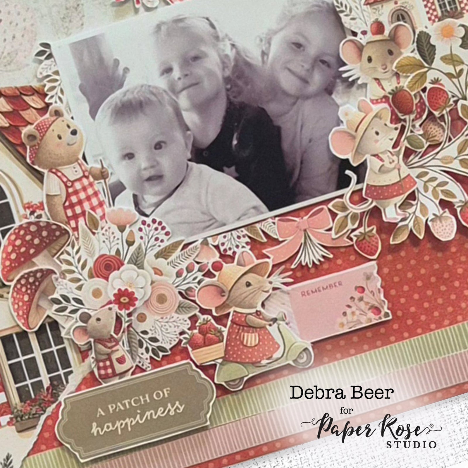 Strawberry Friends Scrapbook Layout #2 - Debra Beer