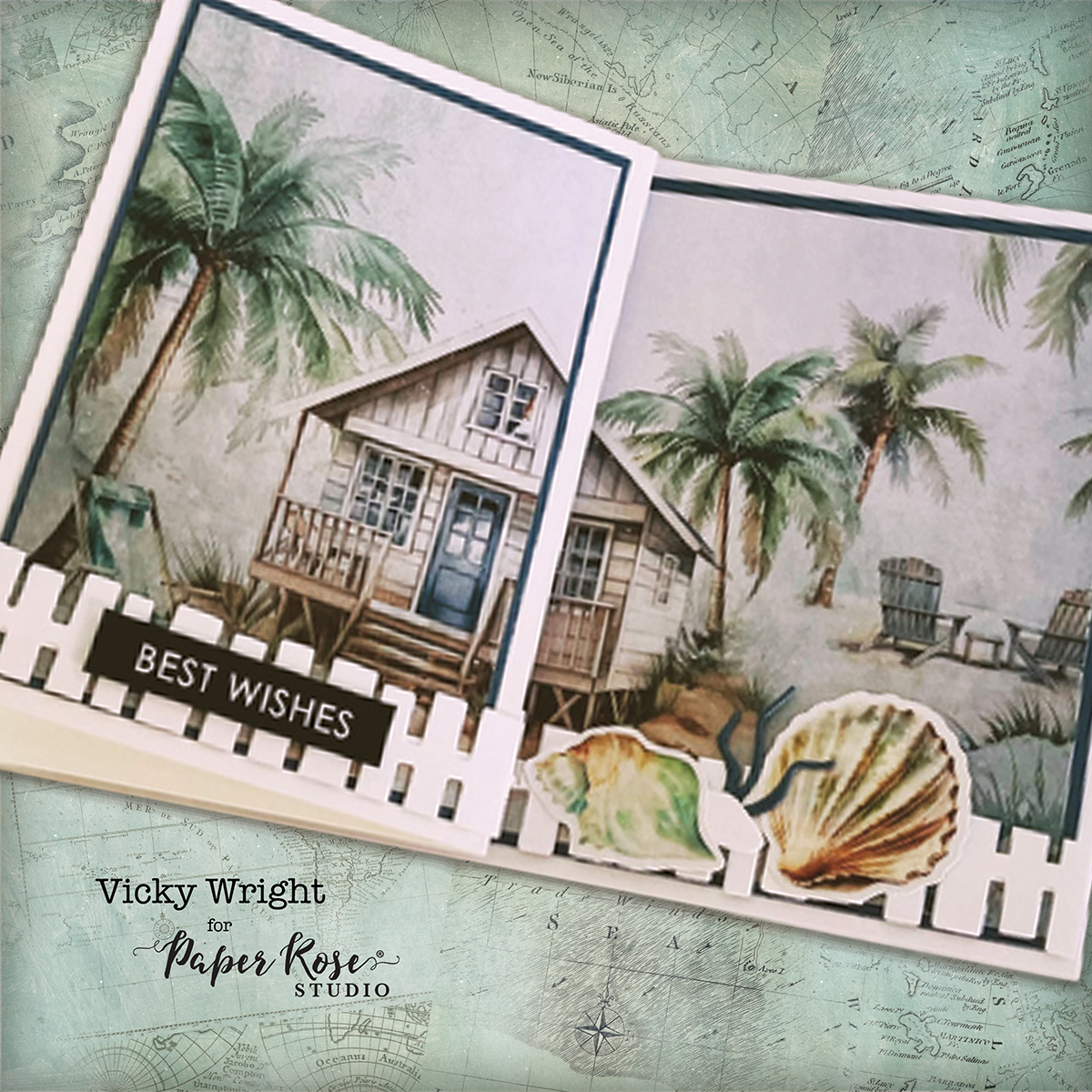Seaside Memories Fun Fold Card - Vicky Wright