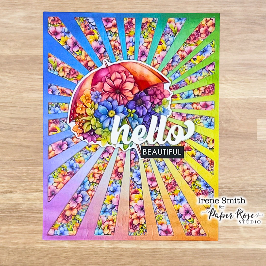 Rainbow Garden/Sunburst Metal Die Cards - Irene Smith