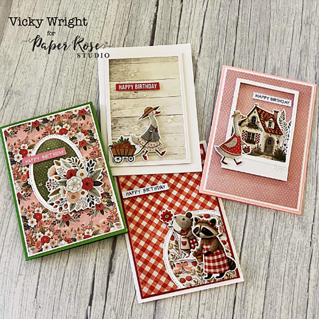Strawberry Friends Cards - Vicky Wright