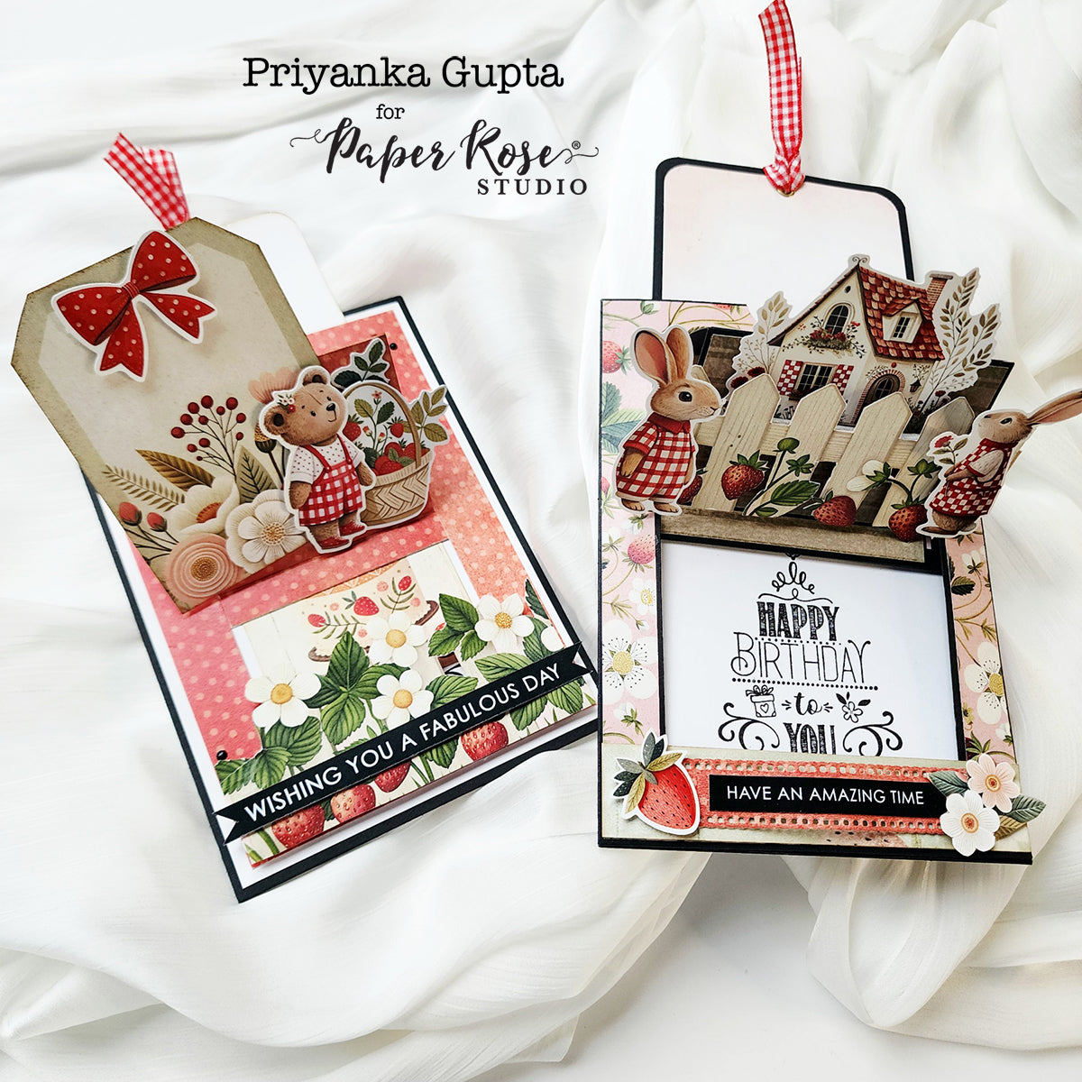 Strawberry Friends Slider Cards - Priyanka Gupta