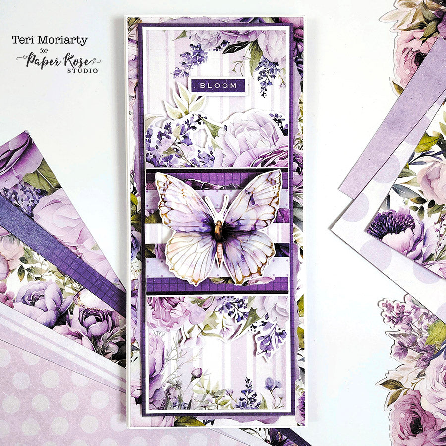 Lavender & Fairies Slimline Card - Teri Moriarty