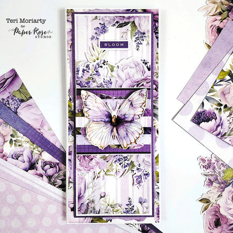 Lavender & Fairies Slimline Card - Teri Moriarty