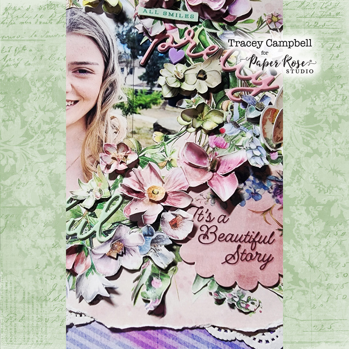 Flower Shoppe Scrapbook Layout #2 - Tracey Campbell