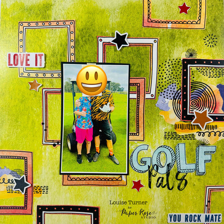 Watercolour & Scribbles Scrapbook Layout - Louise Turner