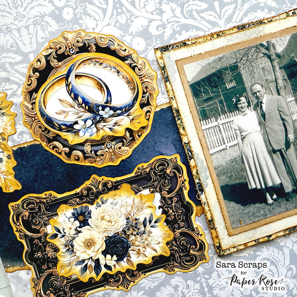 Wedding Blooms Scrapbook Layout - Sara Scraps