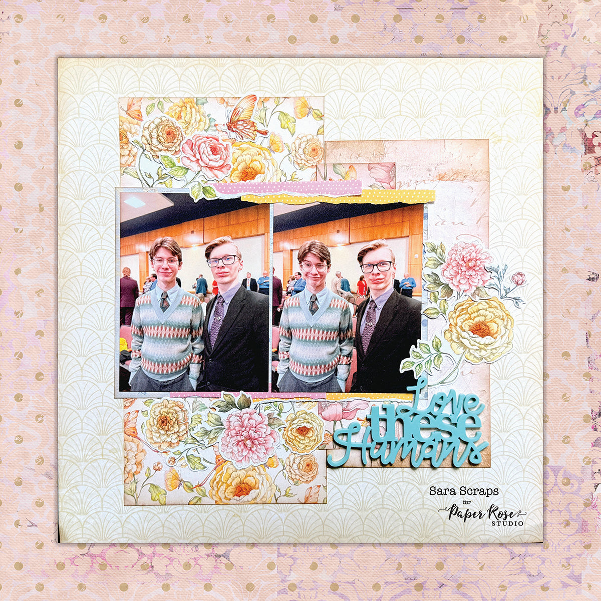 Words of Wisdom Scrapbook Layout - Sara Scraps